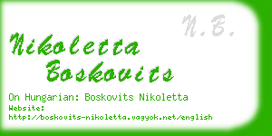 nikoletta boskovits business card